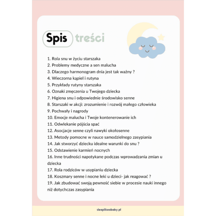 spis tresci sen starszaka